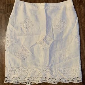 White lace skirt